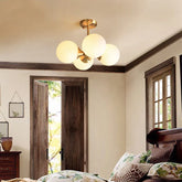 Fyra Vita Glober Modern Pendellampa